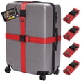 thumbnail image 1 of Correas de equipaje Gorilla Grip Heavy Duty, paquete de 4, ajustables, rojas, 1 of 9