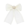 thumbnail image 1 of INSPIRE CHIC Broche de mujer Clip de malla con flores, perlas y strass en color sólido, Beige, 1 of 5