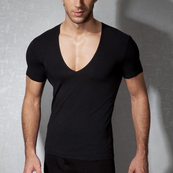 deep v neck shirts mens