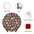 thumbnail image 4 of Balery Milk Tea6 Print Bone China Decorative Plate Ceramic Dinner Plates Art Crafts with Display Stand-10in, 4 of 6