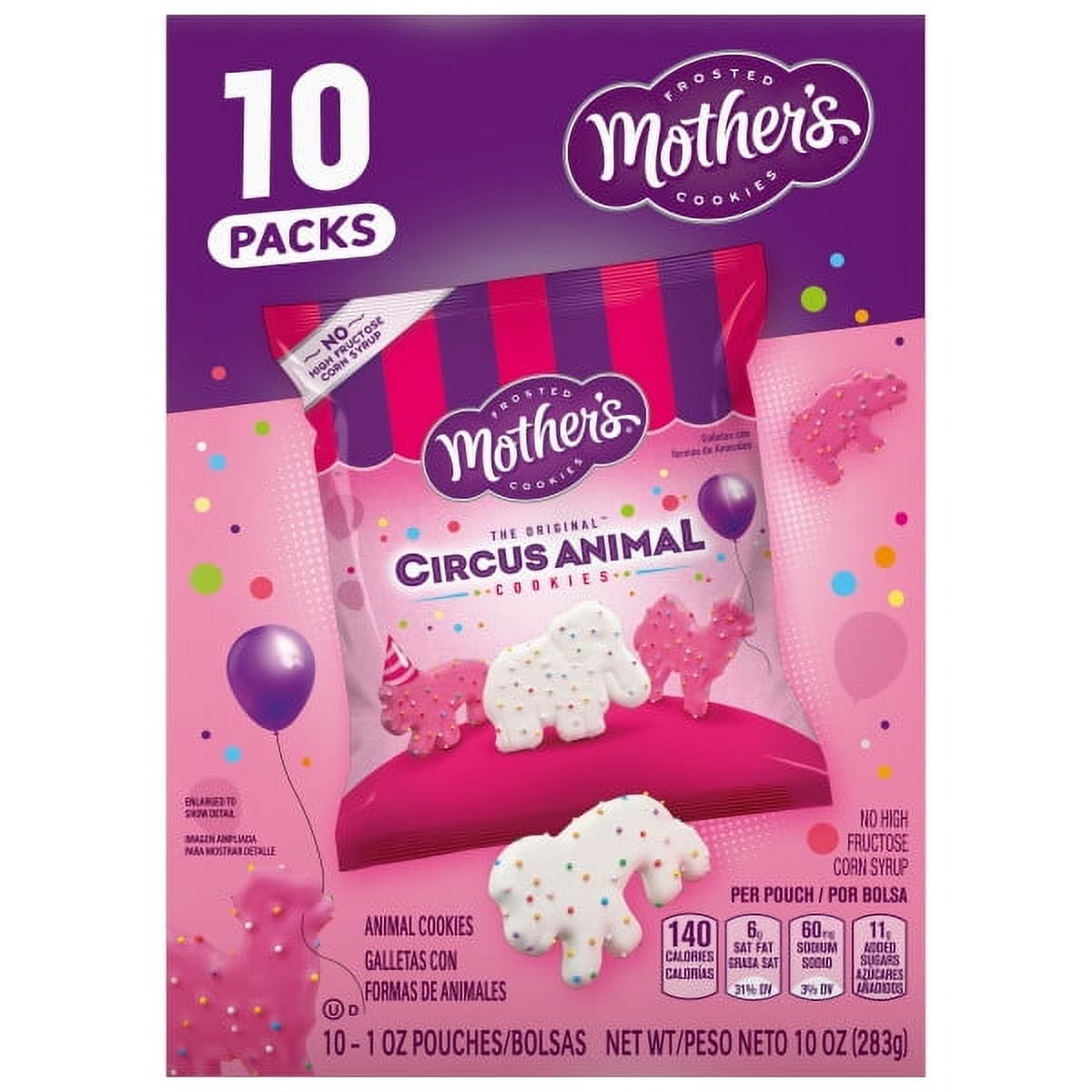 Mother's Original Circus Frosted Animal Cookies Multipack Snacks, 10 Count - pack of 2