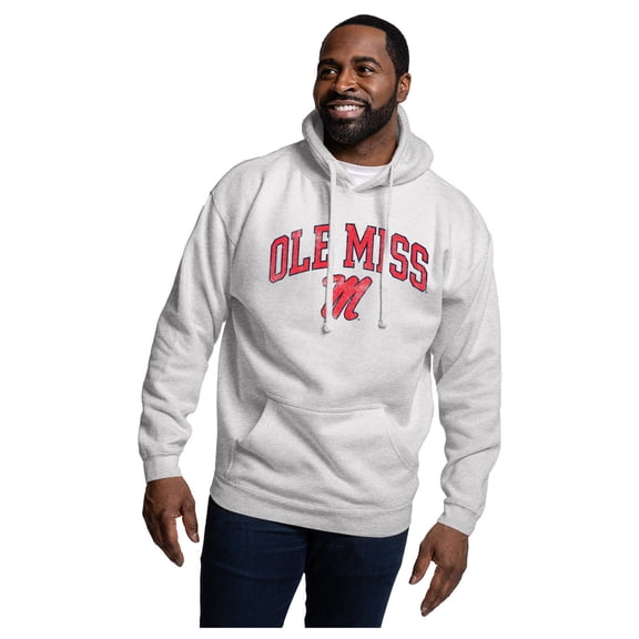 Men's-League Collegiate Wear  Heather Gray Ole Miss Rebels Essentials 2.0 Fleece Pullover Hoodie