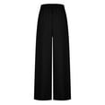 thumbnail image 4 of Gifts Usmixi Womens High Waist Long Pants Casual Solid Wide Leg Straight Trousers Plus Size Lightweight Comfy Pants with Pocket Black XXXXL, 4 of 7
