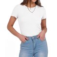 thumbnail image 4 of Fantaslook Slim Fit Tops for Women Short Sleeve Crew Neck Shirts Stretch Basic Casual T Shirts, 4 of 7
