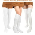 thumbnail image 2 of Women Thigh High Socks Black Over the Knee Leg Warmer Girls Tall Long Stockings, 1 Pack, 2 of 6