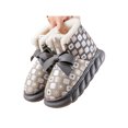 thumbnail image 5 of Frontwalk Womens Booties Slippers Waterproof House Shoes Slip-Ons Slipper Indoor Outdoor Lightweight Boots Unisex Memory Foam Winter Warm Shoe Gray 1# 5.5-6, 5 of 5
