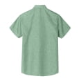 thumbnail image 4 of Qwertyu Men's Casual Button Down Shirts Short Sleeve Linen Shirts Solid Color Summer Beach Shirt Mint Green 2XL, 4 of 4