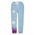 thumbnail image 4 of Byoo Snowflake Print Tween Girls' Jogger Pants Soft Cozy Elastic Waistband High Rise Kids Sweatpants Comfort Pants,Sky Blue, 4 of 4