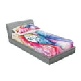 thumbnail image 2 of Ambesonne Fish Fitted Sheet & Pillow Sham Set, Watercolor Abstract Art, Twinxl, Multicolor, 2 of 2