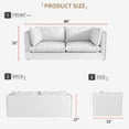 thumbnail image 2 of Mid-Century Sofa Couch, Comfy Upholstered Couch with Tufted Back, Sectional Small Couch for Living Room, Apartment, Lounge, 3 Seater Sofa, White, 2 of 6