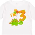 thumbnail image 4 of Inktastic Happy Dinosaur Third Birthday-green Boys or Girls Long Sleeve Toddler T-Shirt, 4 of 5
