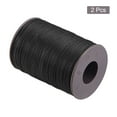 thumbnail image 3 of Unique Bargains 2 Pack Thin Waxed Thread 175 Yards 0.45mm Polyester String Cord for Machine Sewing Hand Quilting Weaving, Black, 3 of 5