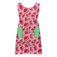 thumbnail image 7 of Zpanxa Girl Dress Girl's Twirly Skater Dress Solid Stretch Short Sleeve Round Neck School Recital Dresses Red 3 Years, 7 of 7