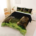 thumbnail image 2 of Erosebridal Animal Capybaras Full Size Comforter Sets 3 Pieces For Teens,Brown Green Bedding Sets,Black Reversible, 2 of 7