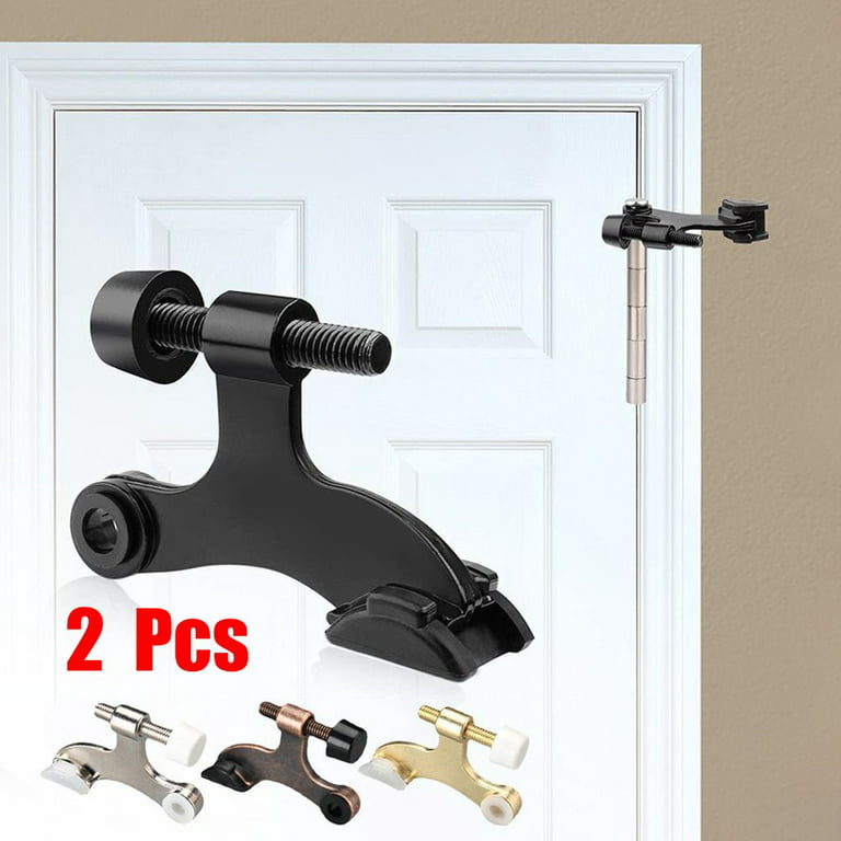 HOMOTEK 12 Pack Black Spring Door Stops,3-1/8 Heavy Duty - Flexible Door  Stopper with Low Mounted Black Rubber Bumper Tips