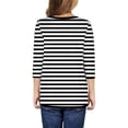 thumbnail image 3 of Girls Casual Long Sleeve T Shirts Basic Crewneck Striped Tunic Blouses Tops, 3 of 5