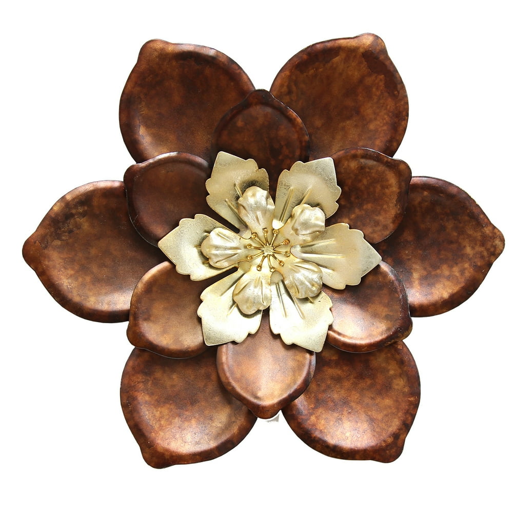 Lavradio Distressed Bronze Metal Flower Wall Decor