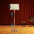 thumbnail image 4 of Bamboo Music Stand, Music Organizer with Mobile Phone Holder, Book Holder, Sheet Music Stand, Laptop Stand for Conductor Lectern Guitar Violin Piano, Adjustable Angle, 4 of 17