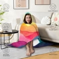 thumbnail image 4 of Wearable Blanket,Colorful Tie Dye Wave Pattern Hooded Wearable Flannel Blanket for Adults & Teens,Winter Poncho Shawl Wrap Cape Cozy Anti-Pill,50"x60", 4 of 5