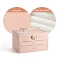 thumbnail image 4 of Casegrace Large Jewelry Storage Box Three layer Drawers Jewelry Organizer for Women Earrings Ring Makeup Storage Organizer Case, 4 of 9
