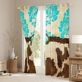 thumbnail image 3 of Manfei Teens Adults Cow Print Curtains Pack of 2 (42x84 Each),Bohemian Damask Curtains Blackout,Western Theme Bedroom Curtains,Lightweight Room Decor, 3 of 6