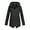 Black L, variant on Women Fall Winter Coat Windproof Long Sleeves Hooded Drawstring Windbreaker Zipper Closure Pure Color Patch Pockets Daily Wear Outdoor Jacket