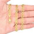 thumbnail image 4 of Nuragold 10k Real Yellow Gold Solid Mariner 6mm Chain Anchor Link Necklace (18"-30") Italian Jewelry for Men, 4 of 7