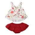 thumbnail image 2 of Styles I Love Infant Baby Girls Chic Cross Open Back Top and Ruffle Bloomers Chic Patterned Sunsuit Summer Outfit (Floral 2pcs Set, 70/3-6 Months), 2 of 6