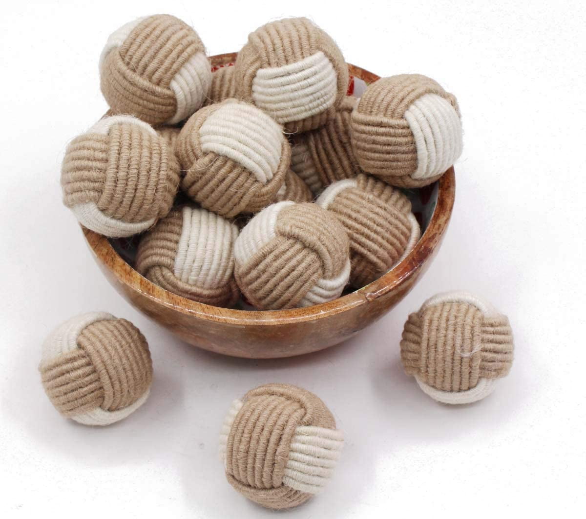 RII 6 Jute Rope Balls/Nautical Balls/ Vase Filler/Living Room Décor