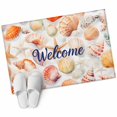 thumbnail image 2 of Welcome Yellow Seashell Washable Small Entryway Area Rugs 2'x3', Ocean Starfish Summer Low Pile Throw Rug Non-Slip Sturdy Edge Binding Carpet for Front Door Floor Room Entry, 2 of 9