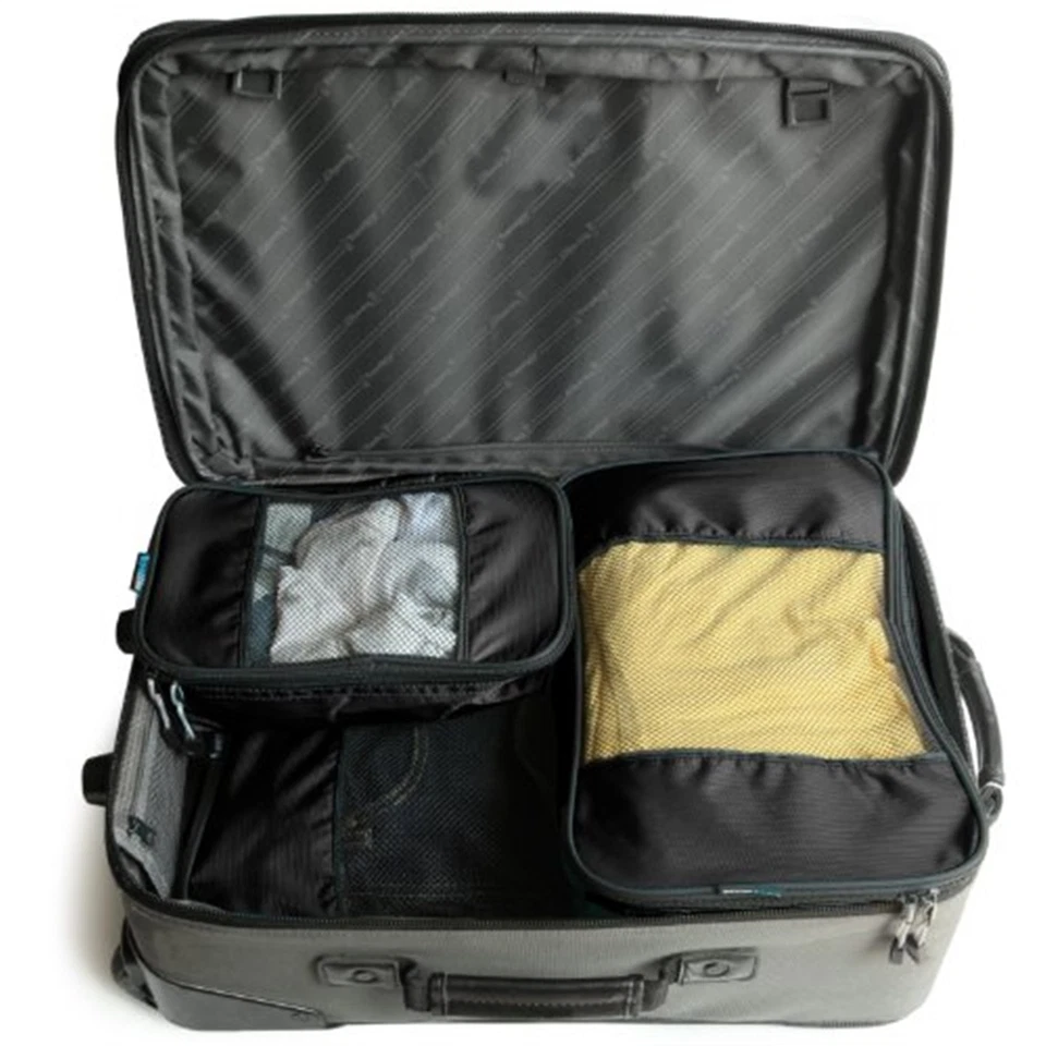 CIRCLE- Travelwise Nylon Luggage Organization Packing Cubes, Black, 3 Sizes