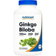 Nutricost Ginkgo Biloba Capsules 120mg, 240 Capsules, Supplement