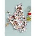 thumbnail image 3 of Wassery Western Baby Girl Swimsuit 6M 12M 2T 3T Infant Cow Print Swimwear One Shoulder Ruffle Bathing Suit Bikini Beach Wear 0-3T, 3 of 8
