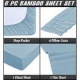 thumbnail image 3 of Mutlu Home Goods 6-Piece King Bamboo Bed Sheet Set, King – 16" Deep Pocket, Wrinkle Free, Extremely Soft, 3 of 5