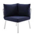 thumbnail image 3 of Modway Riverside Outdoor Patio Aluminum Corner Chair in White/Navy, 3 of 6