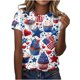 thumbnail image 1 of Tops de Ajuste Suelto para las Mujeres Sudadera Casual Impresa Manga Corta Cuello Redondo Superior, Poliéster, 1 of 5