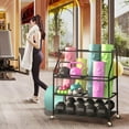 Home Gym Storage Rack Cart for Dumbbells for Large Rolling Yoga Mat