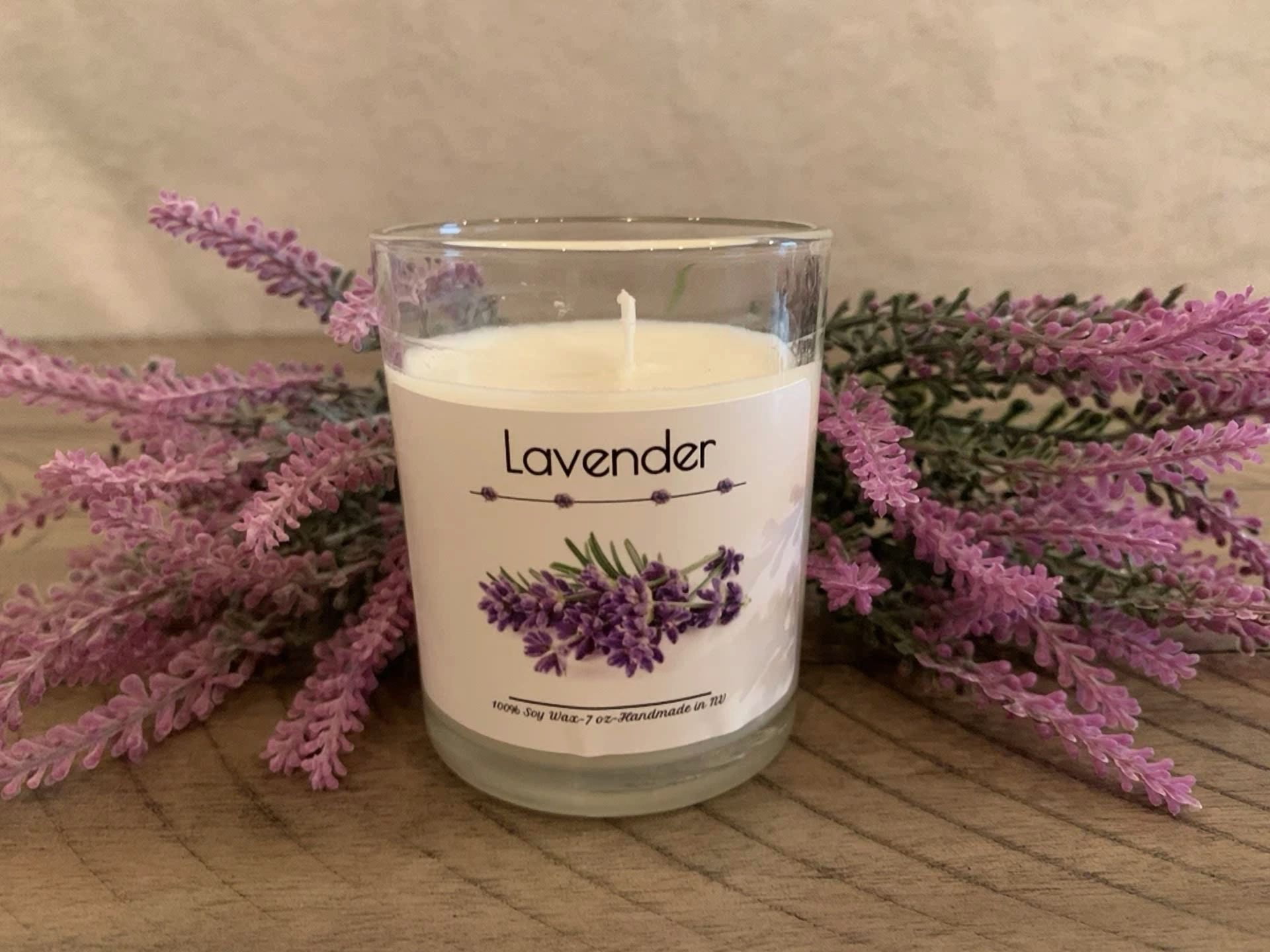 Lavender Homemade Scented Candle- 100% Soy Wax - 7 Oz | Gift For Her/Him