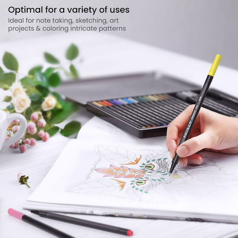 Buy 24 Color Fineliner Pens Set, Colored Sketch Writing Drawing Pens for  Journal Planner Note Taking and Coloring Book, Art Crafts Scrapbooks Online  in India 
