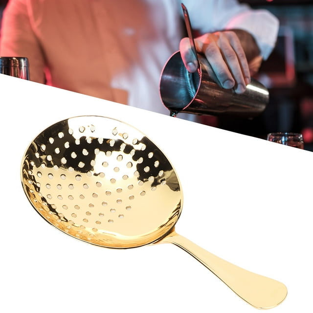 Stainless Steel Strainer, Slotted Spoon Skimmer, For Straining Ice Slurry When Mixing Drinks, Or Cooking, Making Desserts, And Making Ice Cream