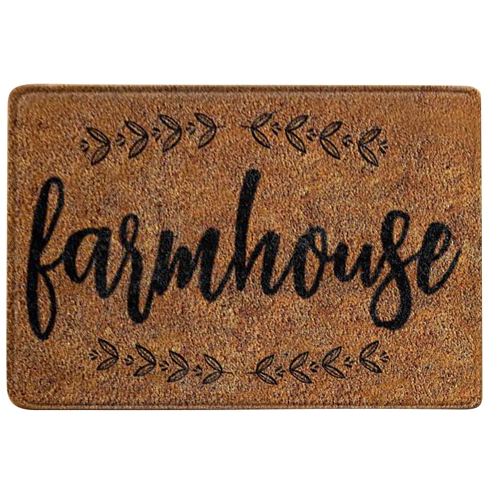 Doormat with Letter Print, Indoor Outdoor Rug Easy Clean Front Door Mat