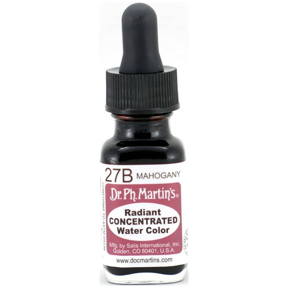Dr. Ph. Martin's Radiant Concentrated Water Color, 0.5 oz, Mahogany (27B)