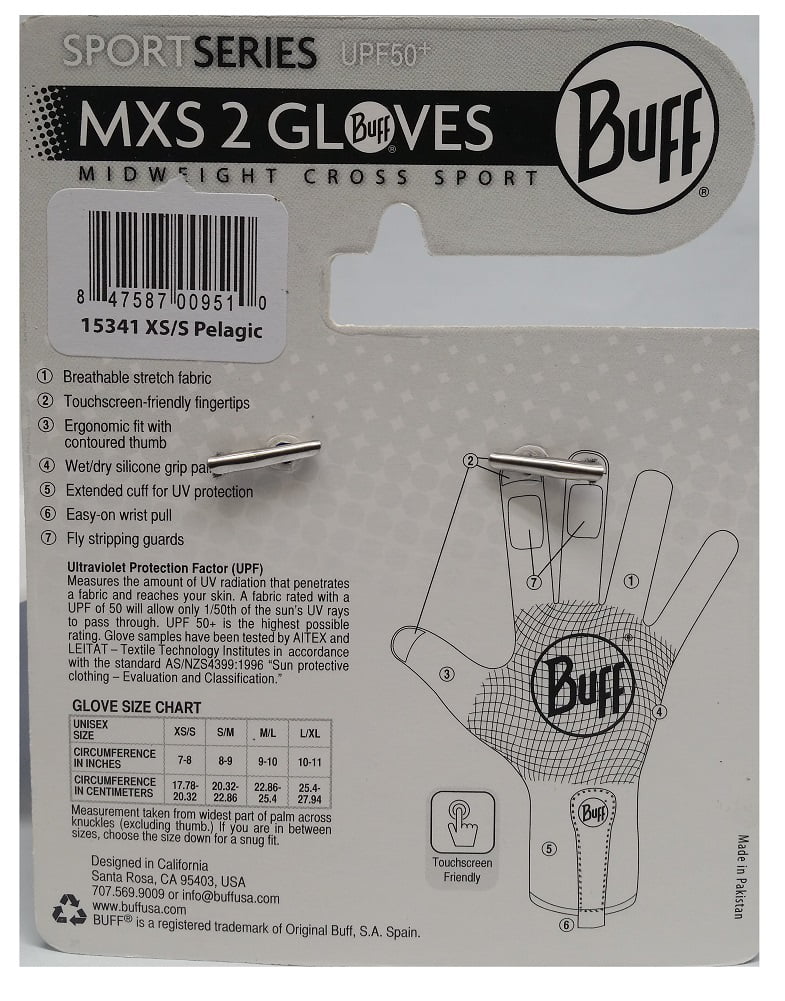 Details about   Buff Sports MXS Gloves Midweight Cross Sport Steelhead S/M 