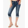 thumbnail image 2 of Grace in LA Women's Western Feather Embroidered Crystal Embellished Capri Stretch Jeans (26), 2 of 3