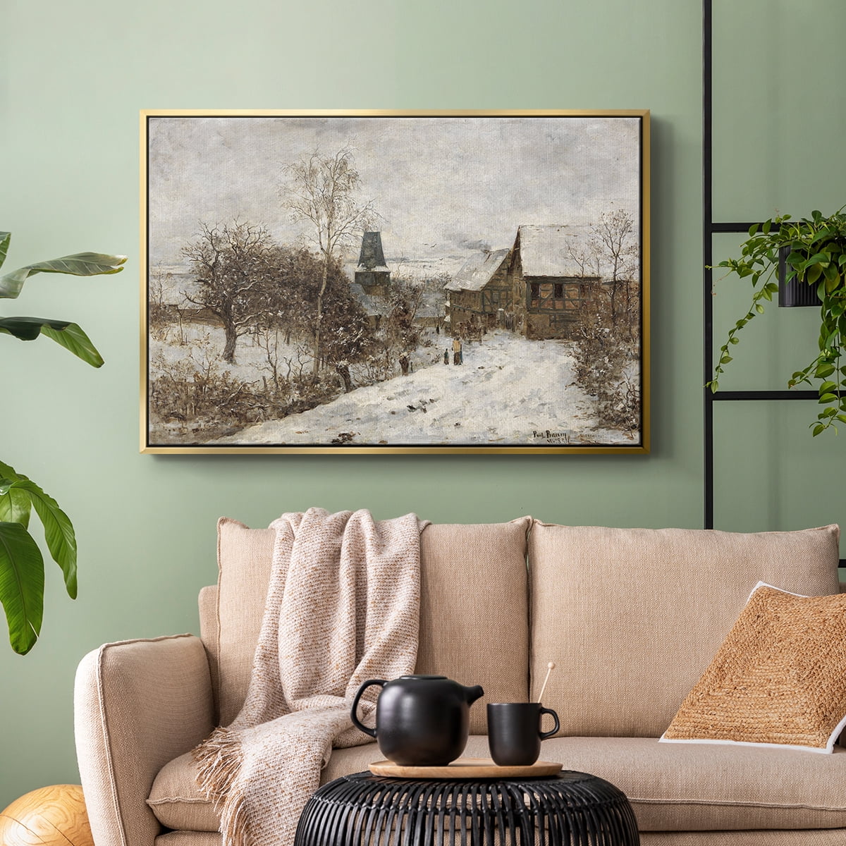 Vintage Landscape-CCLXXXVI By Wexford Home Framed in Gold Wood Gallery Wrapped Canvas 25 in. x 37 in.
