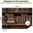 thumbnail image 3 of Peel and Stick Wallpaper Faux Vintage Bookshelf Antique Bookcase Books Wooden Shelves Old Modern Art Wall Mural Decor Self Adhesive and Removable 100in x 144in, 3 of 8