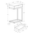 thumbnail image 4 of Monarch Specialties Accent Table, C-shaped, End, Side, Snack, Storage Drawer, Living Room, Bedroom, Grey Laminate, Chrome Metal, Contemporary, Modern, 4 of 4