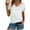 White, variant on Womens Casual Short Sleeve Top Slim Fit V Neck Knot Front T Shirt Fashion Tee