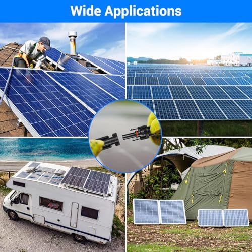 50 Pairs Solar Panel Connector Kit IP68 Waterproof Solar Connectors MC4 Connectors 1000V 30A Solar Cable Connectors with A Durable Nylon Bag$$Garden & Patio