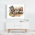 thumbnail image 2 of Chocolate Bandit - Painting Humor Nature Animal Forest Rustic Floral Whimsical White Framed Wall Art Print 12 x 16 inches, 2 of 3